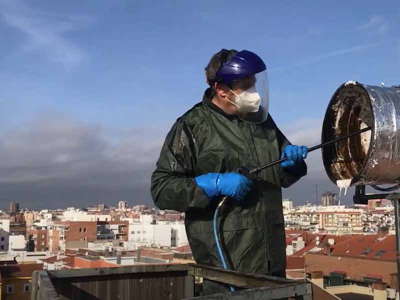 Limpieza último tramo de un sistema de extracción